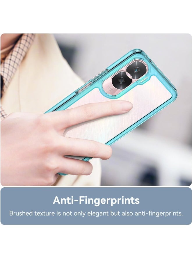 RUGGED SHIELD - Honor 90 Lite Case, Transparent Acrylic Back Panel + Soft TPU Soft Edge, Fashion Shock-Absorption Anti-Drop Protective Case Cove for Honor 90 Lite (6.7"), Transparent Blue - Image 1