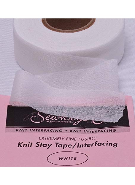 Field's Fabrics White Fusible Knit Stay Tape  125 X 25 Yards SewkeysE Extremely Fine Knit Interfacing Sold by The 25 Yard Roll  White M49407 