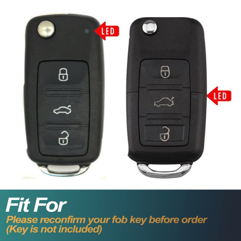 FEYOUN Key Fob Cover Compatible with VW Volkswagen Atlas Golf GTI Jetta Passat Tiguan Touareg Beetle Flip 3 Buttons TPU Remote Keyless Key Fob Case Protection Shell Accessories, White - Image 2