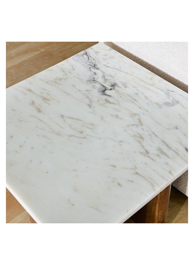 Home Box Engrave Marble Top End Table 55 x 55 x 55 cm  - Image 4