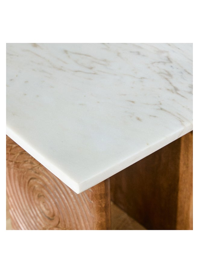 Home Box Engrave Marble Top End Table 55 x 55 x 55 cm  - Image 3