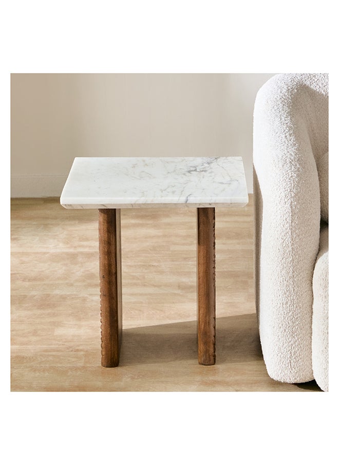 Home Box Engrave Marble Top End Table 55 x 55 x 55 cm  - Image 2