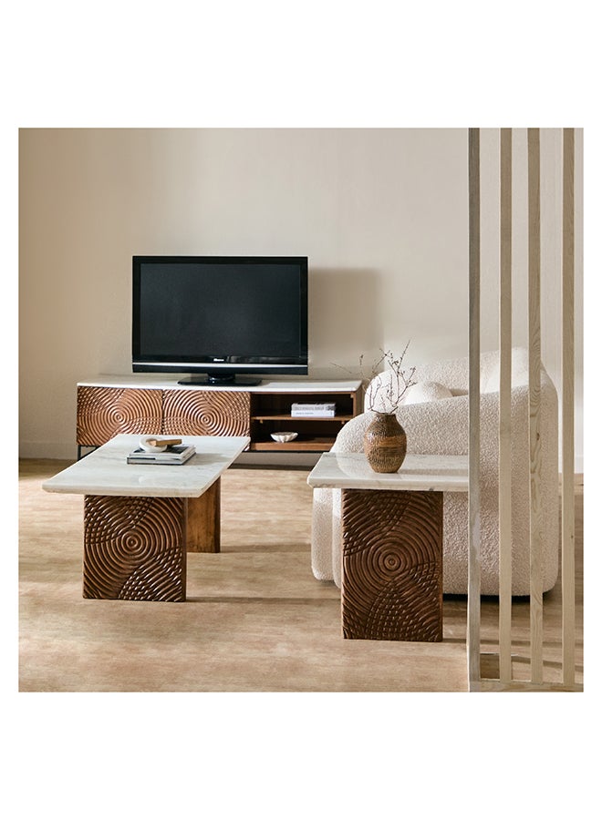 Engrave Marble Top End Table 55 x 55 x 55 cm