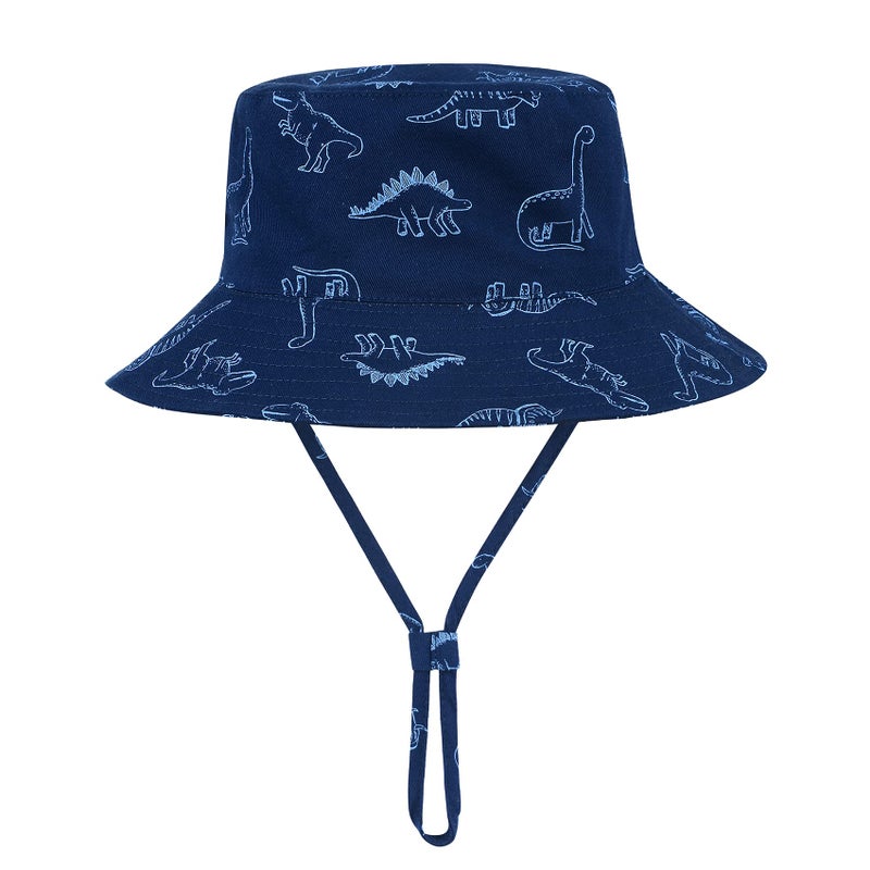Durio Sun Hat Baby Toddler Infant Sun Hats Sun Protection Wide Brim Bucket Hat Cute Baby Boy Summer Beach Hat D Royal Bule Dinosaur 6-12 Months - Image 2