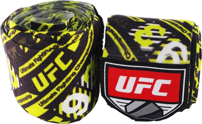 Ufc لفائف اليدين للملاكمة بنمط UFC، بحجم 180 بوصة، أسود/أصفر - Image 2