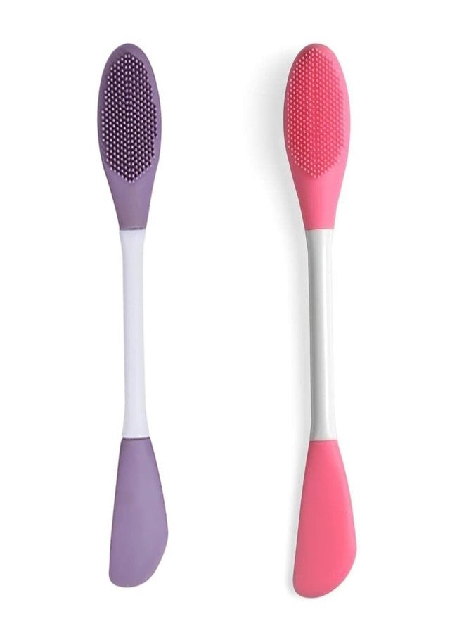 ZEPZY (Pack of 2) Silicone Face Mask Brush,Double-Ended Silicone Face Mask Brush,Facial Cleansing Brush, Premium Soft Facial Masks Other Skin Care Applicator Tool for Cream, Body Lotion,Moisturize (Pack of 2, Multicolor) - Image 1