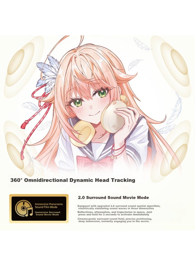 Ikf Ling Over-ear Bluetooth Headphones Wired And Wireless Anime Gaming Sound Localization 56db Noise Cancelling Head Tracking Gray - Image 5