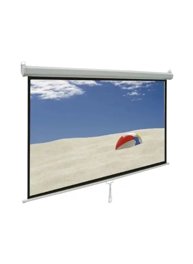 Windon Manual Wall Projector Screen, 213 × 213 cm, Matte White Surface, Pull-Down Mechanism, Wall & Ceiling Mountable, Metal Housing, White - Image 1