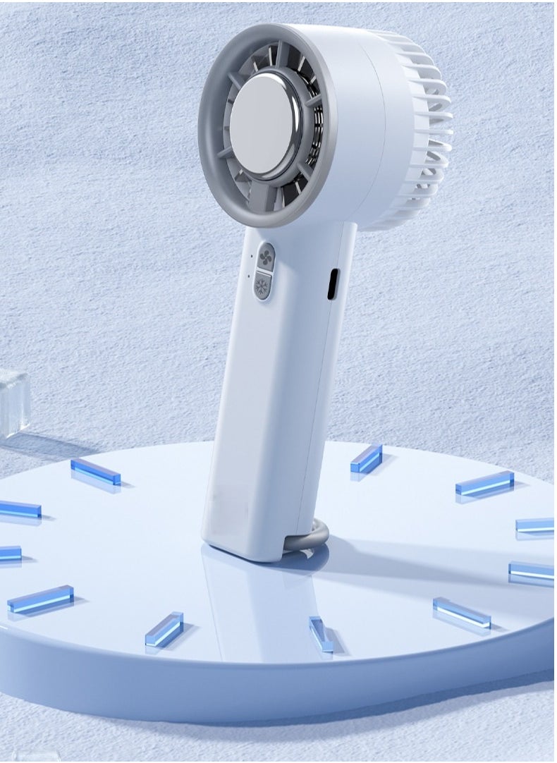 Portable Handheld Cooling Ice Fan, Adjustable Mini High Speed Cooling Fan,  USB Rechargeable Outdoor Fan, Fan Cooler With Strong Wind Speed Cooling Ice your face for Travel/Camping/Outdoor/Office