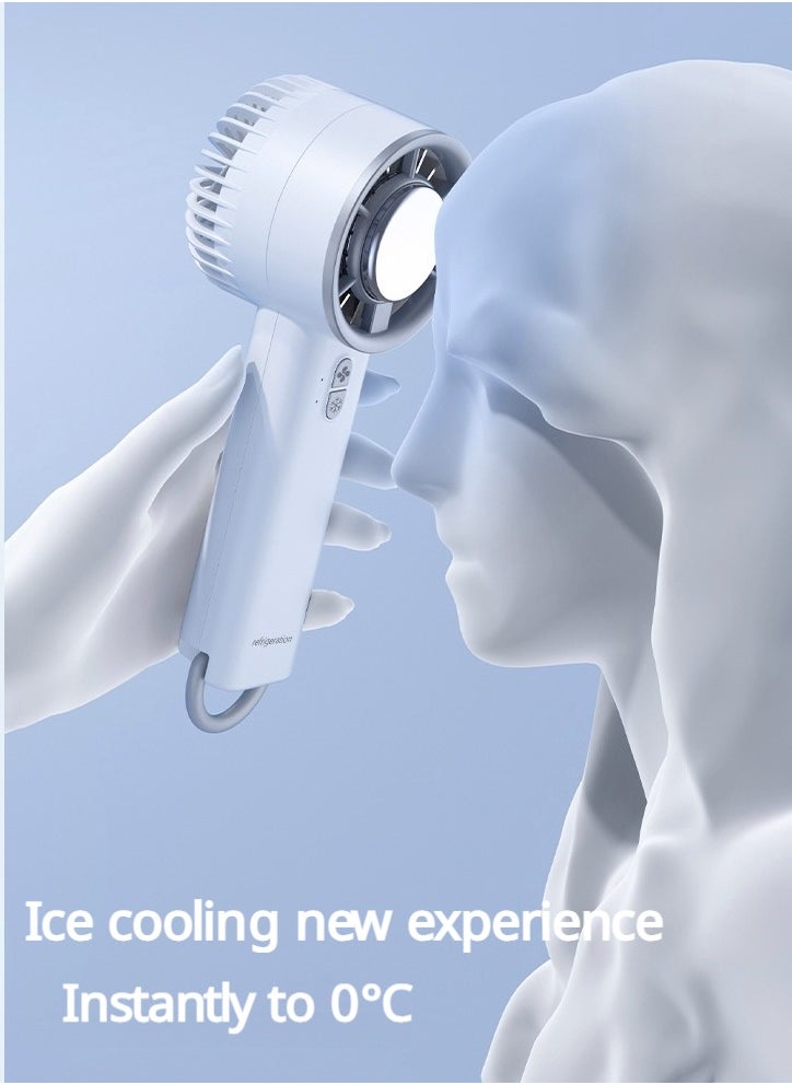 Portable Handheld Cooling Ice Fan, Adjustable Mini High Speed Cooling Fan,  USB Rechargeable Outdoor Fan, Fan Cooler With Strong Wind Speed Cooling Ice your face for Travel/Camping/Outdoor/Office