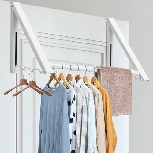 HomeRight HOME RIGHT Over The Door Clothes Hanger,1.69 Inch Door Hook for Over The Door Drying Rack,Foldable Retractable Overdoor Hanger Hook for Bathroom,Laundry Room,Apartament and Bedroom - Image 1