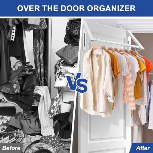 HomeRight HOME RIGHT Over The Door Clothes Hanger,1.69 Inch Door Hook for Over The Door Drying Rack,Foldable Retractable Overdoor Hanger Hook for Bathroom,Laundry Room,Apartament and Bedroom - Image 3