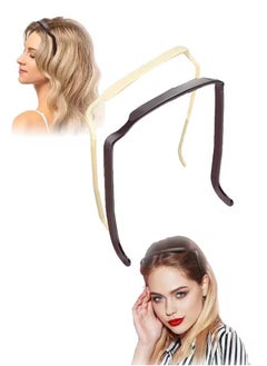 Generic Square Headband 2-piece Set, Like Wear Sunglasses on the Head, White/Brown  - Image 1