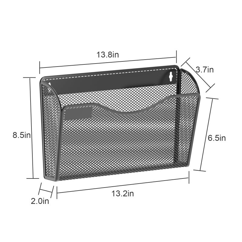 samstar 6 Pack Mesh Wall Mounted File Holder Metal Wall File Pocket Mail Organizer for Office/Home(with Label Panel) - Image 4