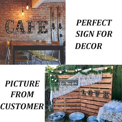 OYCBUZO Golden Black Led Marquee Letter - Industrial, Vintage Style Light Up Alphabet Letter Sign for Cafe Wedding Birthday Party Christmas Lamp Home Bar Initials Decor - B - Image 3