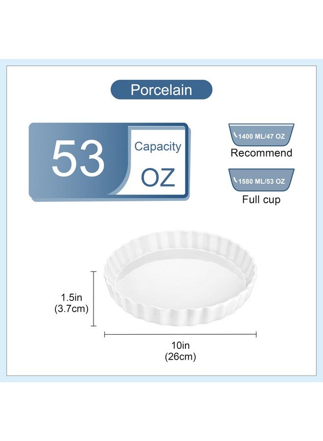LOVECASA Porcelain Quiche Baking Dish,10 Inch Reusable Pie Pan Quiche Pan, Non-Stick Round Pie Dish, Tart Pan with Ruffled Edge,Pie Pan for Pies | Microwave,Dishwasher,and Oven Safe (White) - Image 2