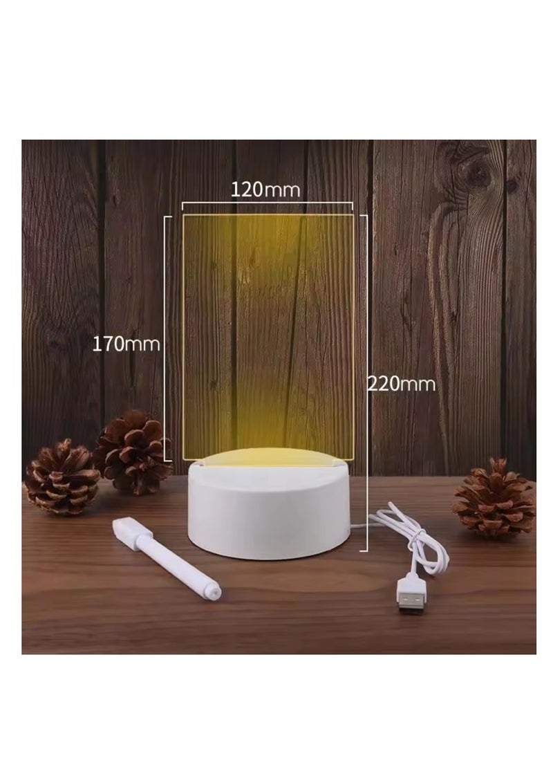 The Aura - Erasable Writing Message Gift Writing Board Blank Memo with Calendar USB Acrylic Kids 3d Led Night Light lamp - Image 1