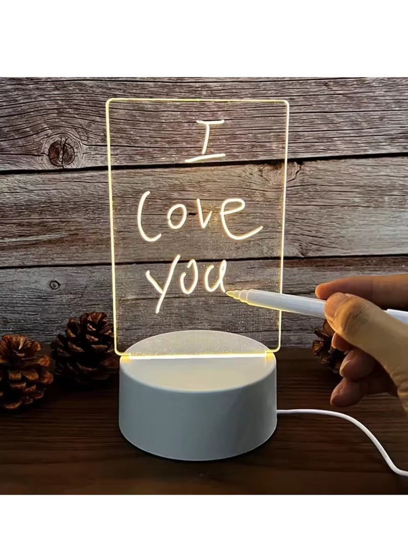 The Aura - Erasable Writing Message Gift Writing Board Blank Memo with Calendar USB Acrylic Kids 3d Led Night Light lamp - Image 1