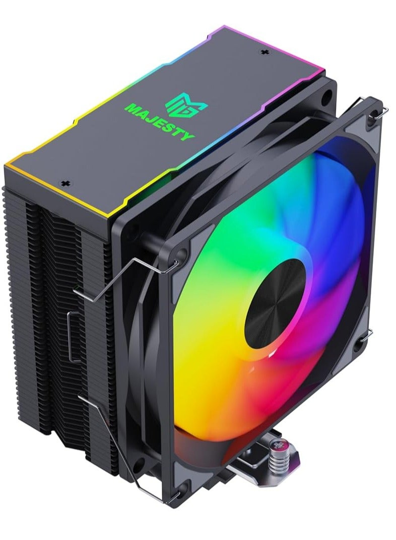 Majesty Radiator Fan Majesty Majesty 200 TDP 5 Heat Pipes CPU Air Cooler, 120mm Fan, ARGB ...