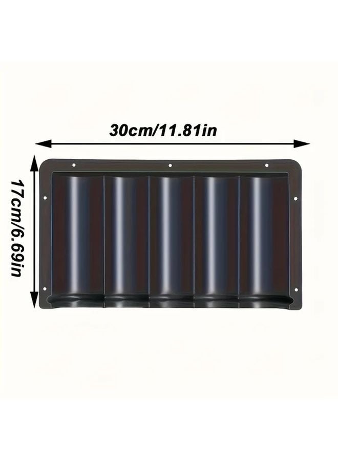 5 Room Black ABS Tool Organizer Wall Mounted Rack For Garage Shop Home Storage - Image 1