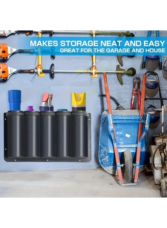 5 Room Black ABS Tool Organizer Wall Mounted Rack For Garage Shop Home Storage - Image 5