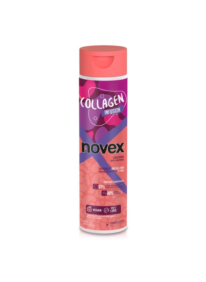 NOVEX Organic Collagen Infusion Conditioner For Stronger Thicker Shinier Hair - 10 oz - Vegan Formula - Image 2