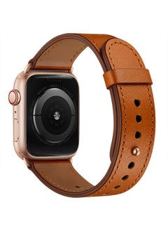 Genuine Leather Apple Watch 38mm/40mm/41mm Strap, Durable Cowhide Genuine Leather Replacement Band with Innovative Looping Pin Closure for Apple iWatch Hermès SE Series 9 8 7 6 5 4 3 2 1