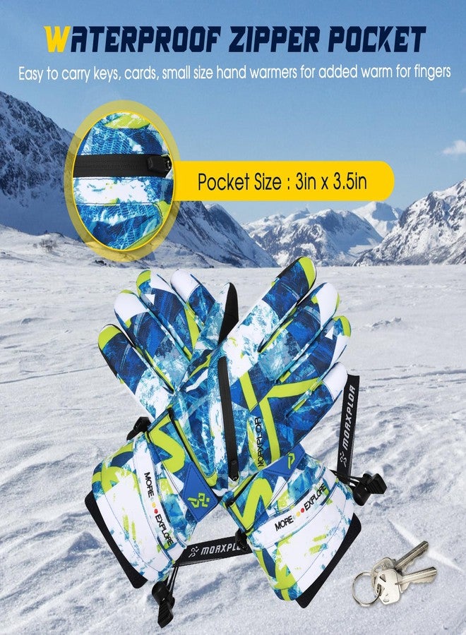 MORXPLOR Winter Ski Snow Gloves Men Women,Windproof Touchscreen Snowboard 3M Thinsulate Insulated Warm Winter Snowmobile Gloves - Image 5