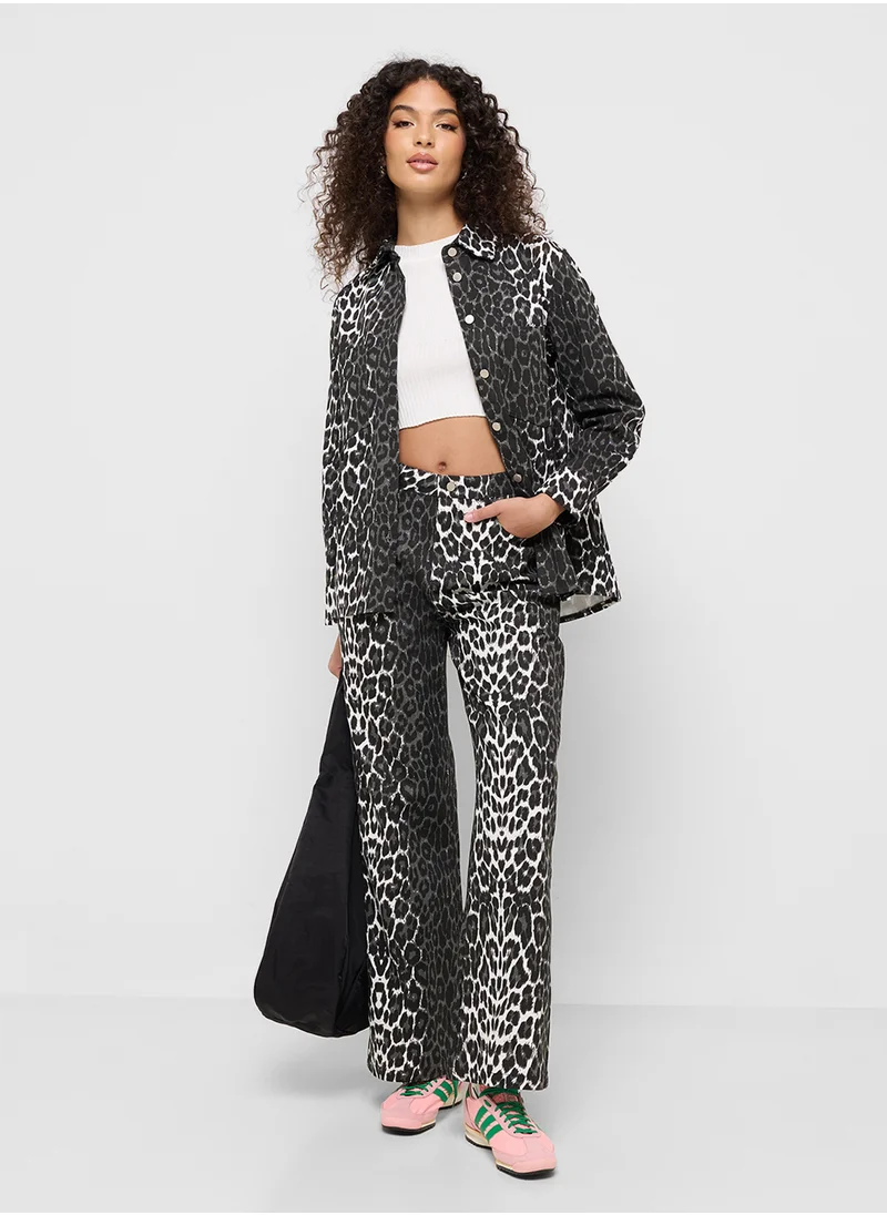 Ginger Leopard Print Straight Fit Pants
