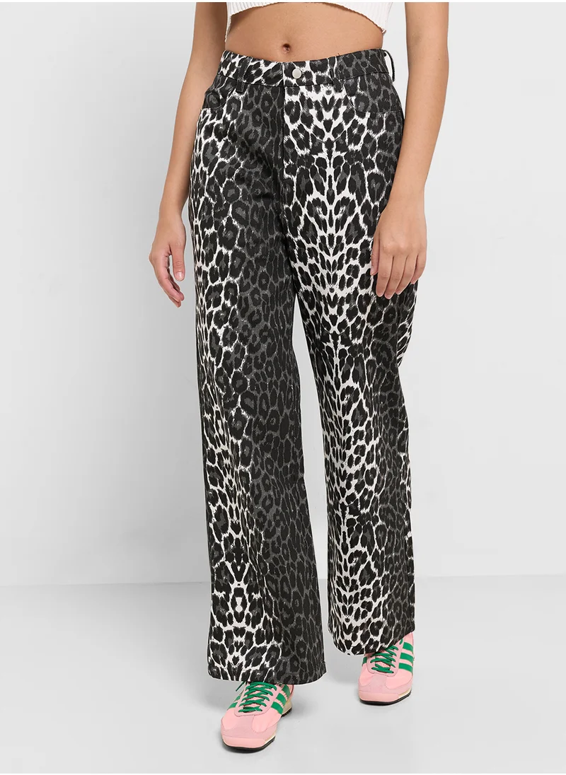 Ginger Leopard Print Straight Fit Pants