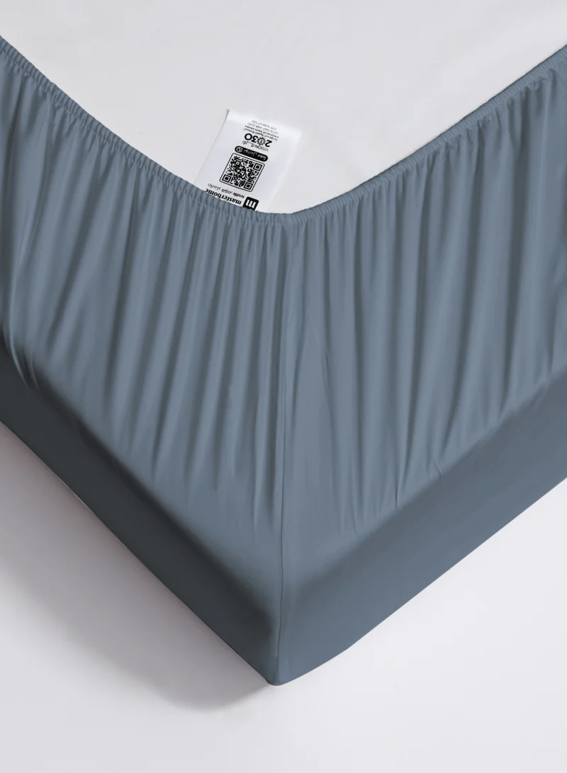 Master Home Textile Single 100% Rayon Of Bamboo Cooling Fitted Sheet, Fitted Sheet With Elastic 120x200+30 cm, Breathable Silky Soft, Single Size 2 Pieces