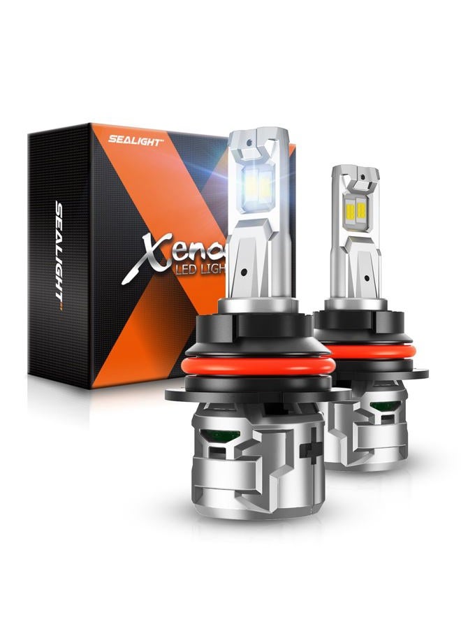 SEALIGHT 30000LM Brightness 9007 Bulb, 6500K Non-Polarity 9007 Fog Light, 60000Hrs Long Lifespan with 15000RPM Cooling Fan, Plug and Play, IP68 Waterproof, Pack of 2 - Image 1