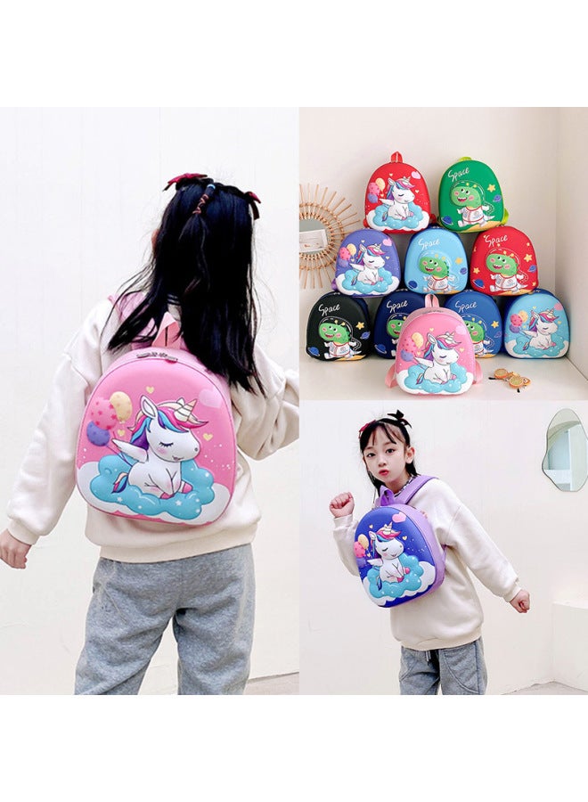 3D Children's Hard Shell Backpack Kindergarten Student Schoolbag Cartoon Cute Boy Female Baby Backpack-Color:W - Image 3