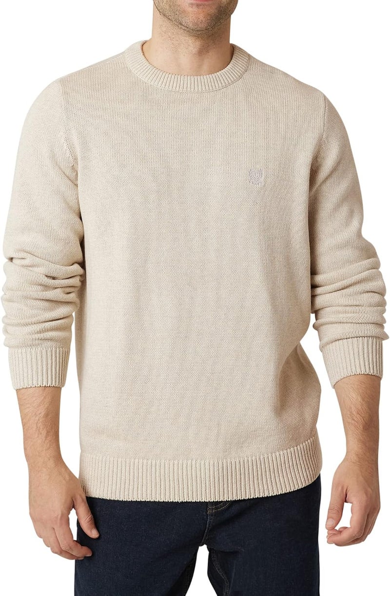 Chaps Mens Sweater  Heavyweight Classic Fit Cotton Crewneck Pullover Sweater for Men S2XL Size Medium Oatmeal Heather - Image 2