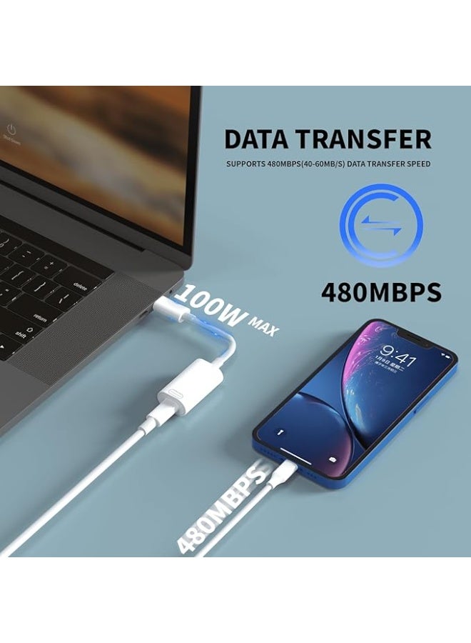USB-C ذكر لموبايل ايفون 16 15 17  كابل شحن USB من النوع C إلى لايتننج أنثى قابل لإعادة الشحن سريع البيانات - Image 4