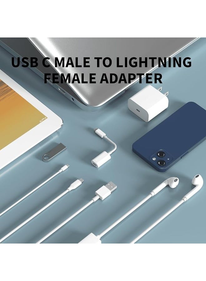 USB-C ذكر لموبايل ايفون 16 15 17  كابل شحن USB من النوع C إلى لايتننج أنثى قابل لإعادة الشحن سريع البيانات - Image 5