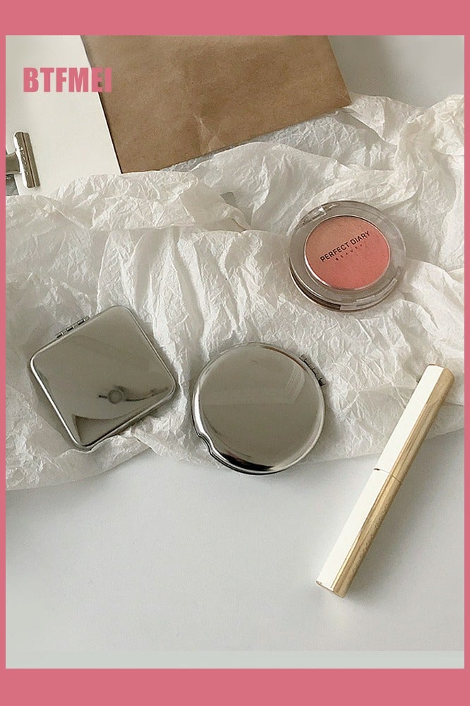 بتفمي مرآة جيب ٥.٧ × ٥.٧ سم، مرآة مكياج صغيرة، مرآة ذات وجهين، مرآة تجميل، مرآة محمولة قابلة للطي مع تكبير، مرآة تجميل للسفر لتعديل المكياج - Image 5