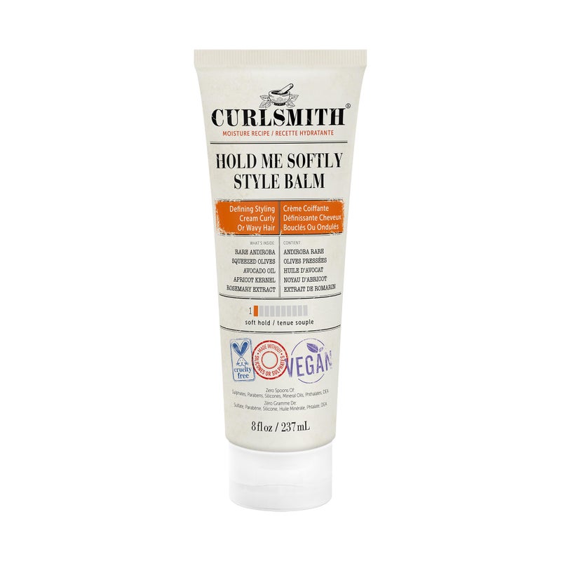 CURLSMITH  Hold Me Softly Style Balm  Vegan Soft Hold Styling Cream for Wavy and Curly Hair Natural Look 8fl oz