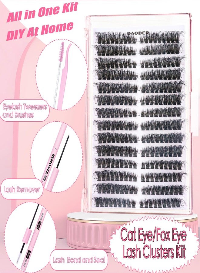 داودر مجموعة رموش عين القطة من داودر، رموش كثيفة للغاية 80D، مجموعة رموش ناعمة ورقيقة مع لاصق تثبيت الرموش، مزيل رموش، رموش عنقودية على شكل حرف D - Image 2