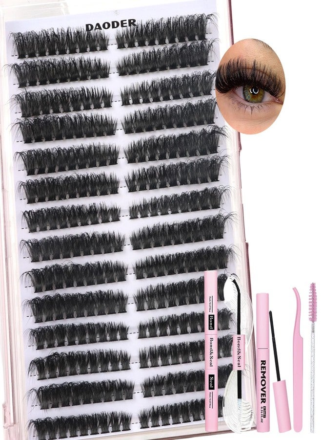 داودر مجموعة رموش عين القطة من داودر، رموش كثيفة للغاية 80D، مجموعة رموش ناعمة ورقيقة مع لاصق تثبيت الرموش، مزيل رموش، رموش عنقودية على شكل حرف D - Image 1