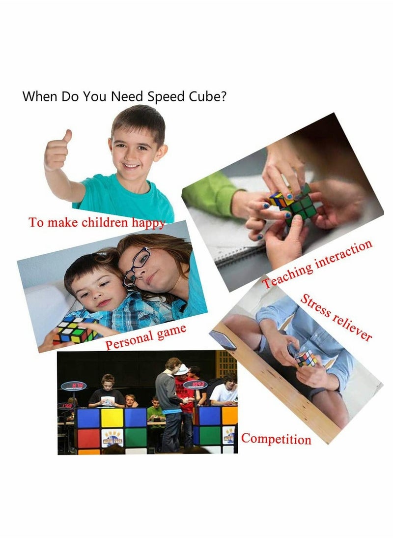 SYOSI - Rubix Cube Speed Cube Smooth Turning Magic Cube 3 3 3 Brain Teaser Puzzle Cube Sticker (2.2 inches) - Image 1