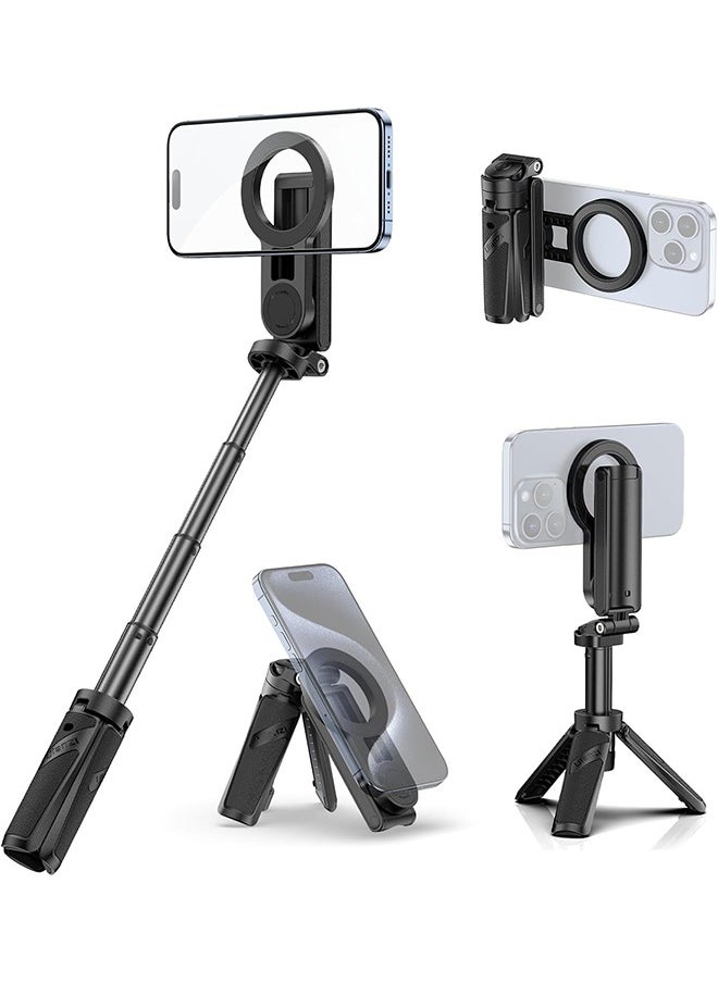 Ulanzi - ULANZI JJ03 Magnetic Tripod for Phone with Remote Control, 3-in-1 Selfie Stick Handle Grip 360° Rotation Extendable Stand for iPhone Android Phones - Image 1