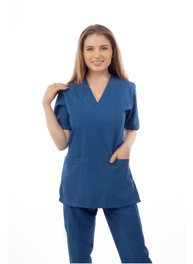 APEX Dark Steel Blue Female Classic Scrub  - Image 1