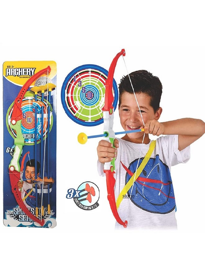 Storio Toys Archery Bow and Arrow Toy Set with Target Board for Kids - 3 Teer 1 Dhanush Kaman for 3 + Year Old Boys, Multicolor - Image 1