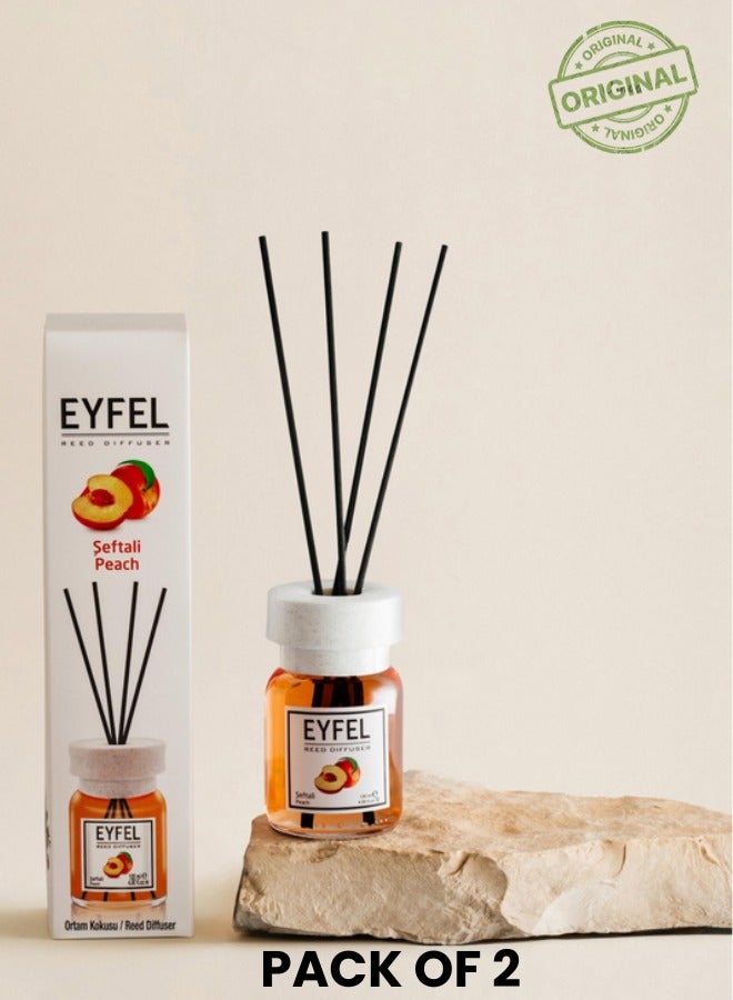 EYFEL eyfel eau de parfum REED DIFFUSER - PEACH 120ML pack of 2 - Image 1