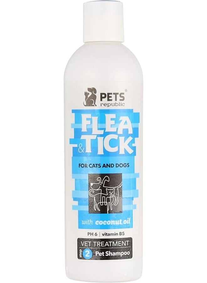بيتس ريبابلك شامبو زيت جوز الهند من بيتس ريبابليك، مضاد للبراغيث والقراد للكلاب والقطط، 500 مل - Image 1