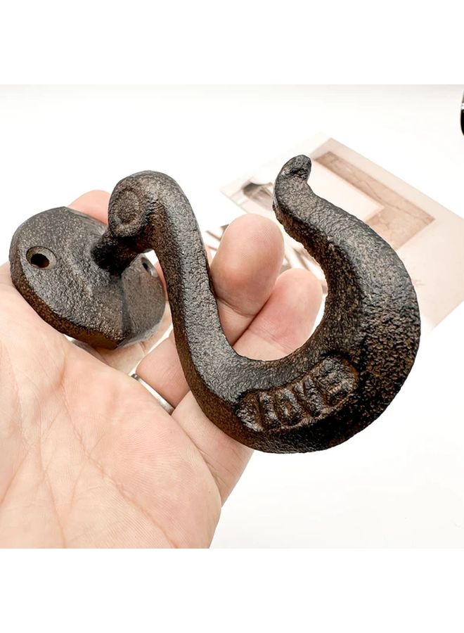 Cast Iron Hook Up Wall Mounted Coat Hanger With Screws - Image 5