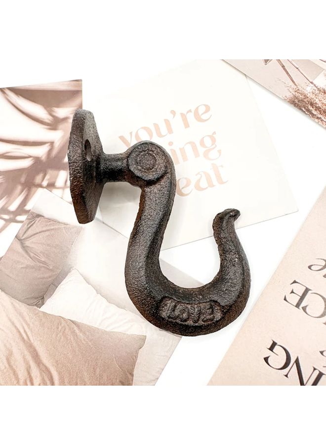 Cast Iron Hook Up Wall Mounted Coat Hanger With Screws - Image 2