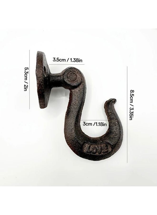 Cast Iron Hook Up Wall Mounted Coat Hanger With Screws - Image 4