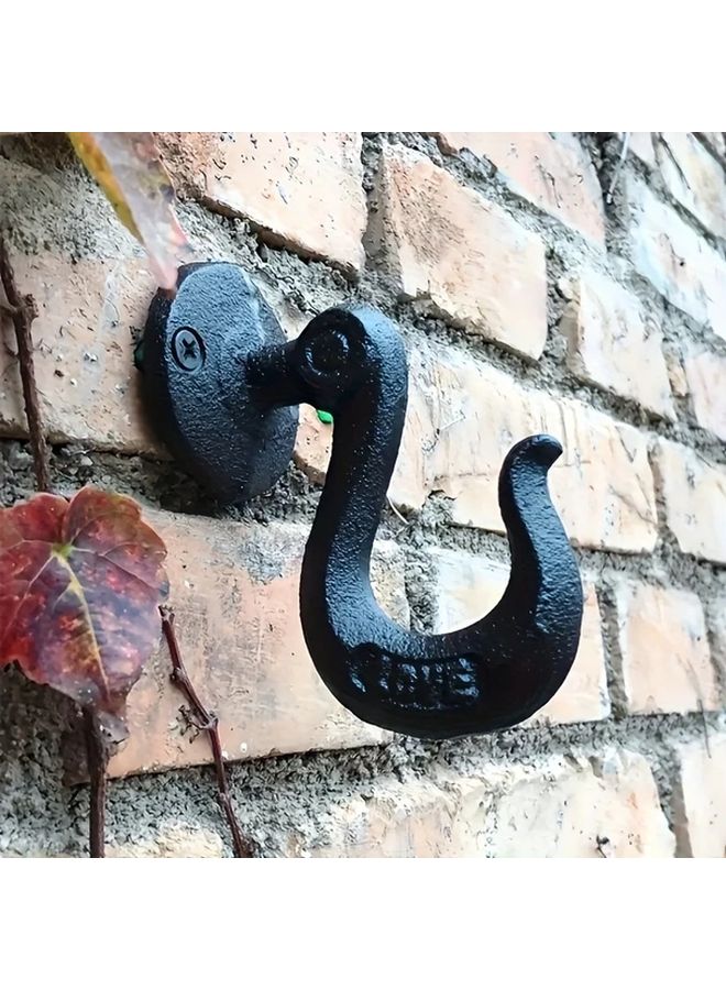 Cast Iron Hook Up Wall Mounted Coat Hanger With Screws - Image 3